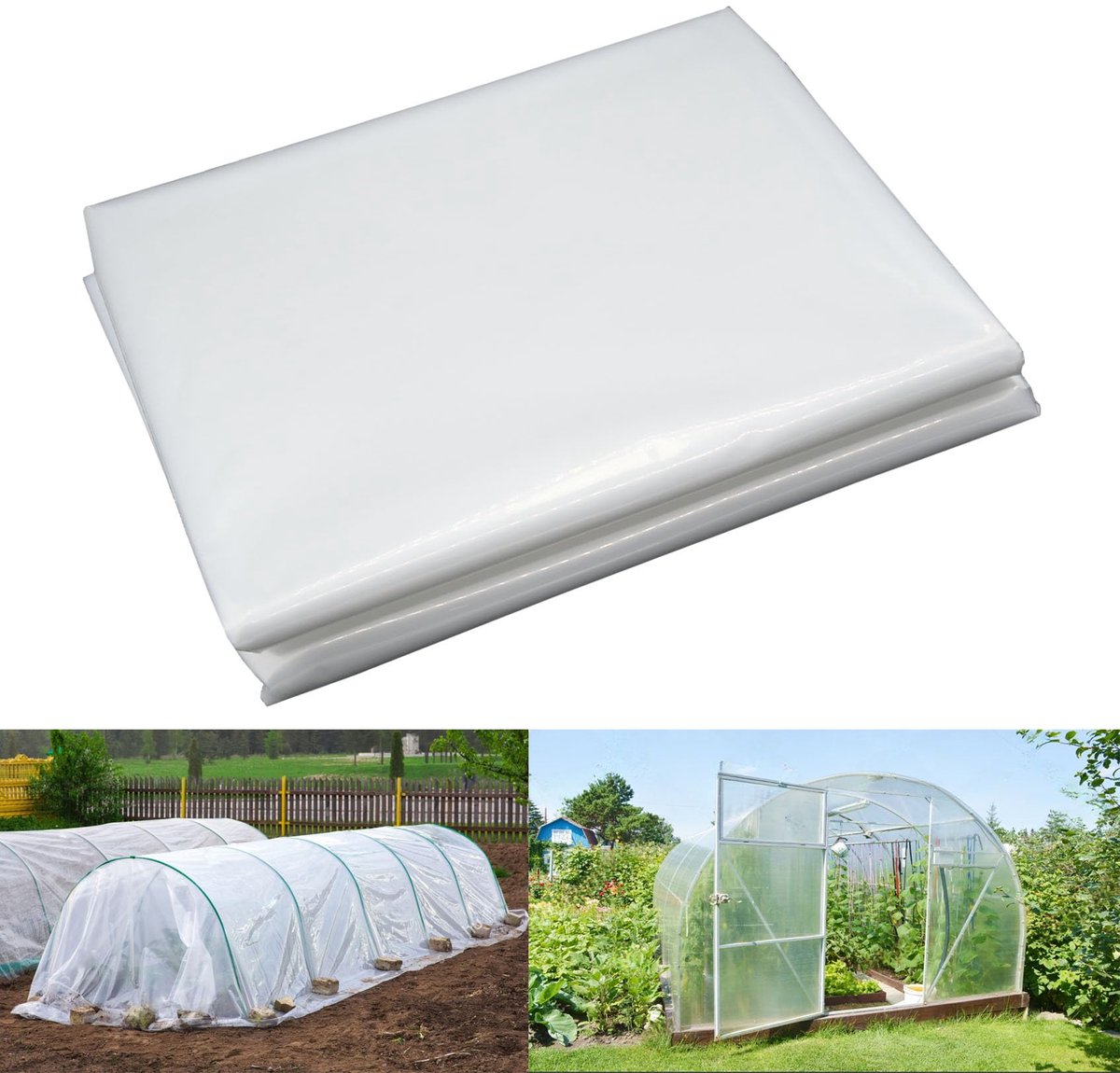 Dailygoods- Broeikasfolie - Transparante Folie - Tuinieren - Tomatenkas - 3 m x 3 m - Warmte-isolerend Materiaal - Kweekfolie