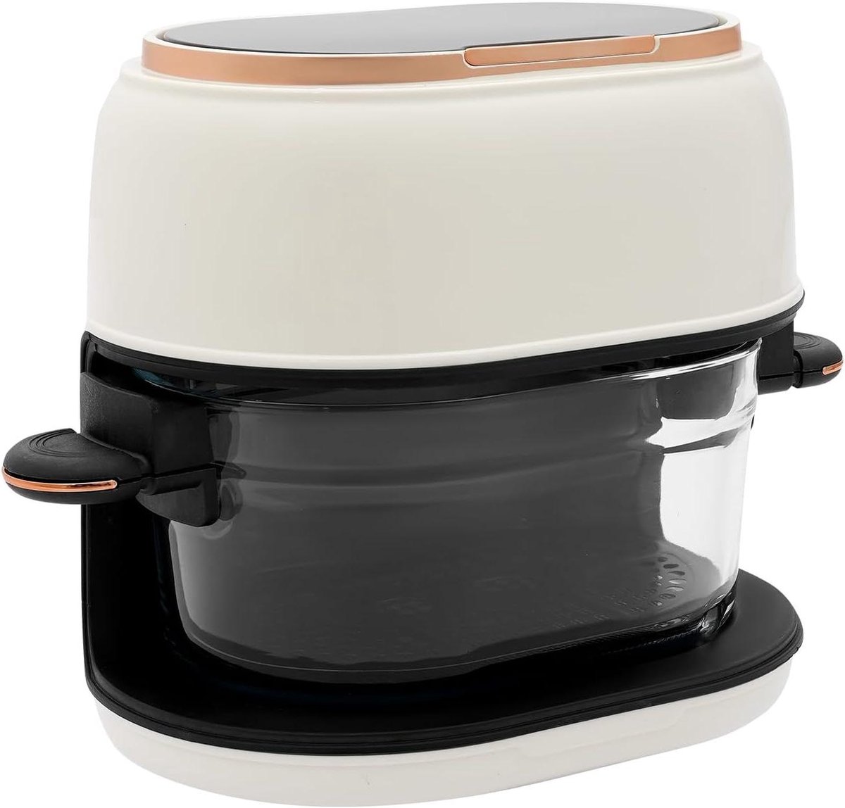 Airfryer - Heteluchtfriteuse - Gezond Frituren - Borosilicaat Glazen Mand - 4 Liter - Wit