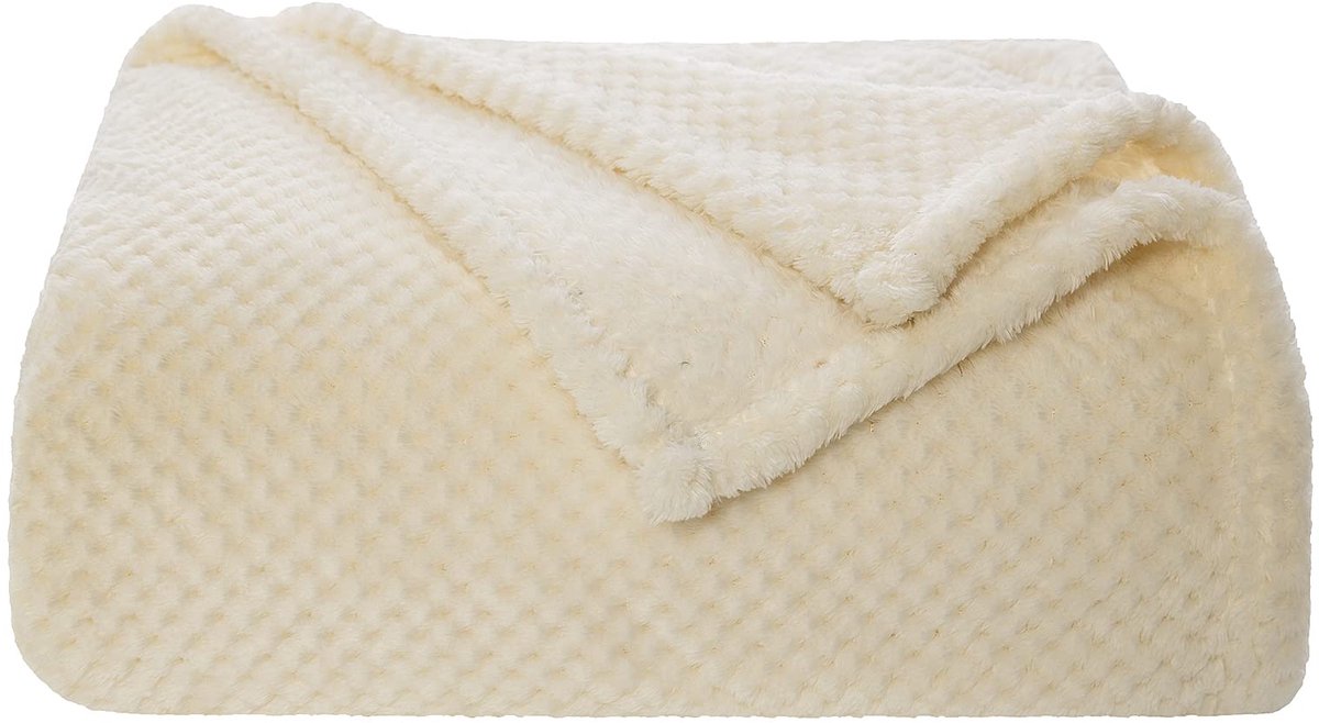 Dailygoods - Dekens - Fleece Dekens Met Graankorrelontwerp - Warm En Pluizig - Donkergrijs - Omkeerbaar - Ideaal Voor Bed En Bank