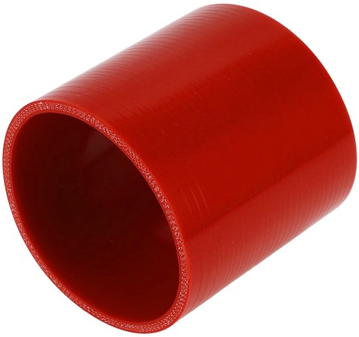 Siliconen Slang - Rood - Binnendiameter 90 mm - Lengte 100 mm - Dikte 5 mm - Temperatuurbestendig tot 300 °C - Meerlaags geweven weefsel - Koelslang