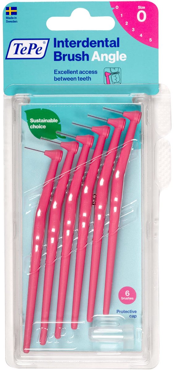 Dailygoods - Interdentale Hoekborstels Roze (ISO-maat 0:0,4 mm) - Voor Gecontroleerde Reiniging