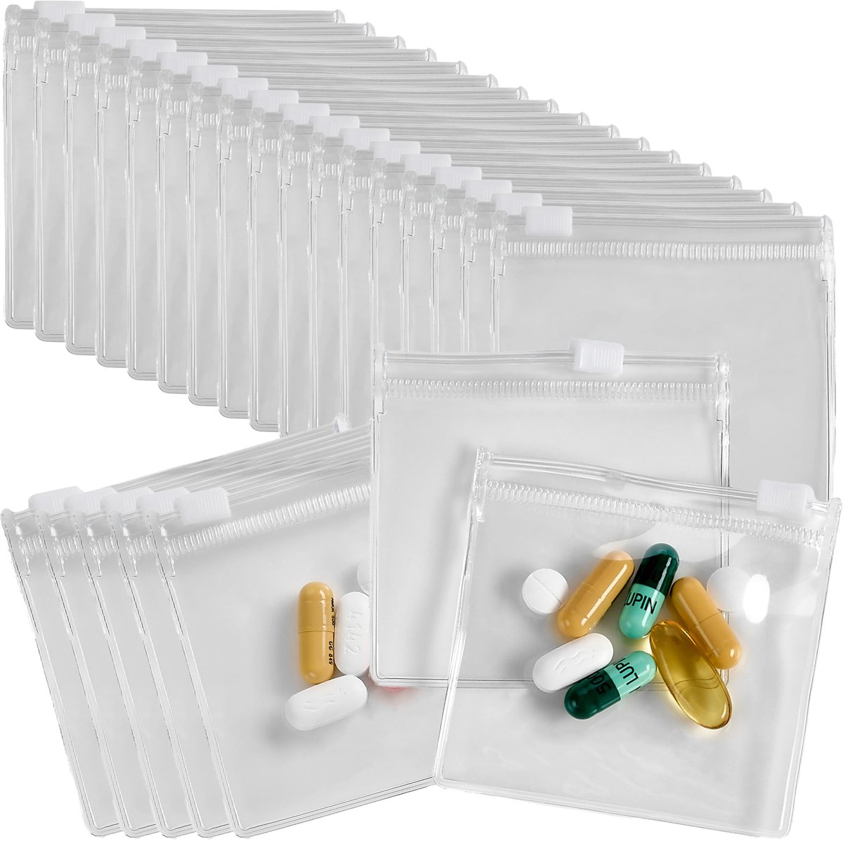 Dailygoods - Pillenzakjes met Ritssluiting - 24 Stuks - BPA-vrij
