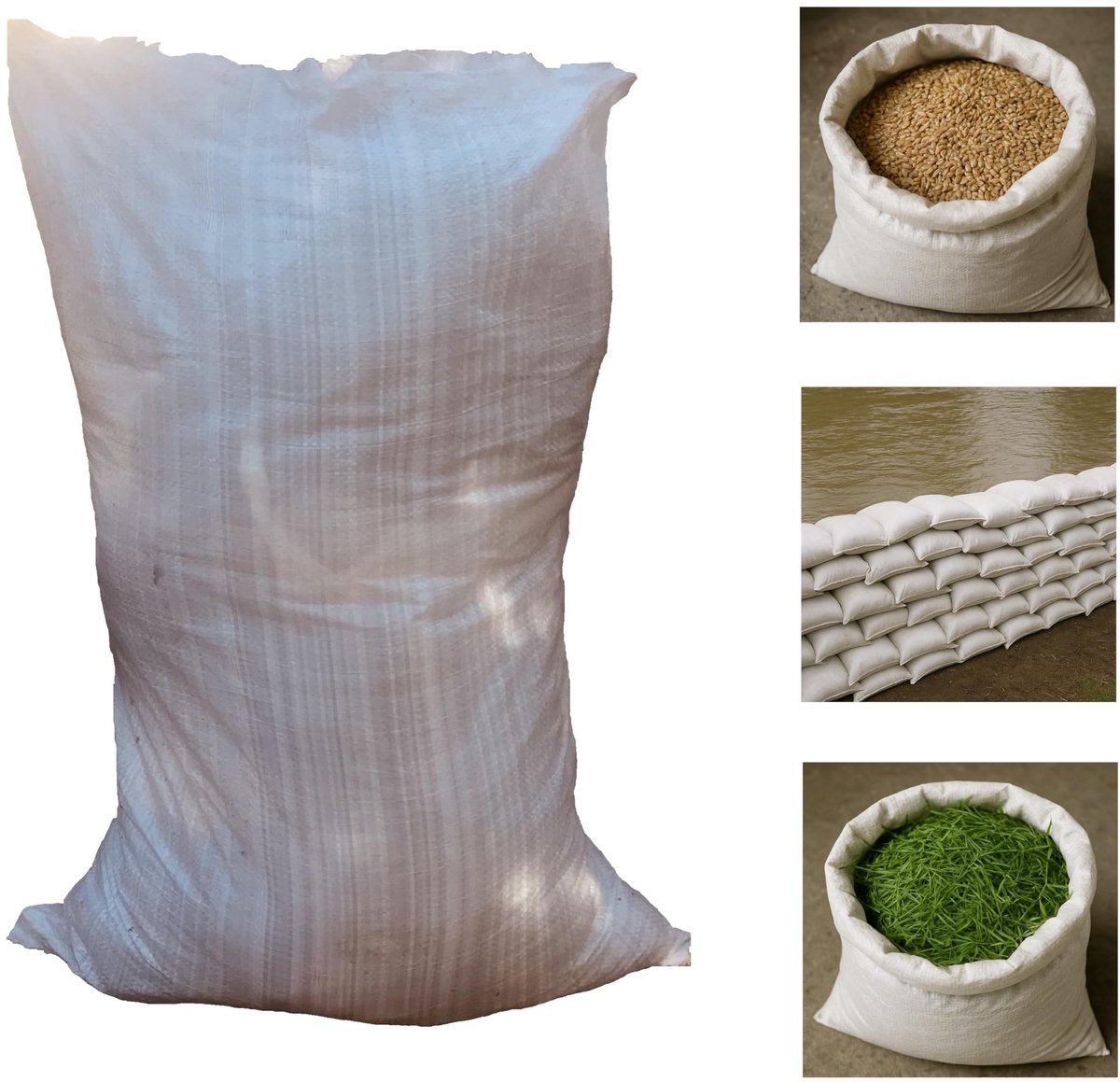 Dailygoods- Zandzakken 60x90cm - Zandzakgewichten - Waterkering - Herbruikbaar - Geweven Polypropyleen - Draagvermogen tot 50 kg - Opbergzakken