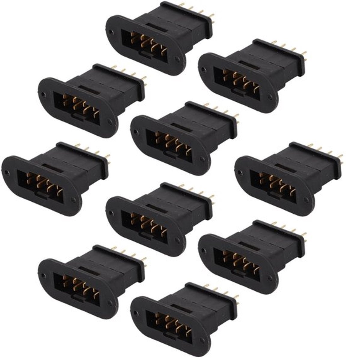 Plug 8 polen - PA6 en koper - 10 stuks - Elektronische toepassingen - aansluitingen - Duurzaam en betrouwbaar