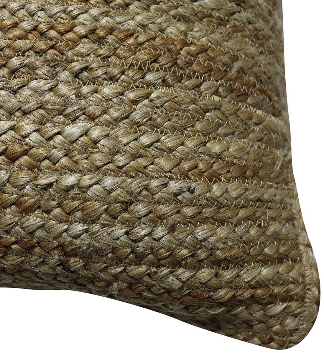 Vente-unique Set van 2 gevlochten kussen van 100% jute - 60 x 60 cm - Naturel - ZAMBAI L 60 cm x H 12 cm x D 60 cm