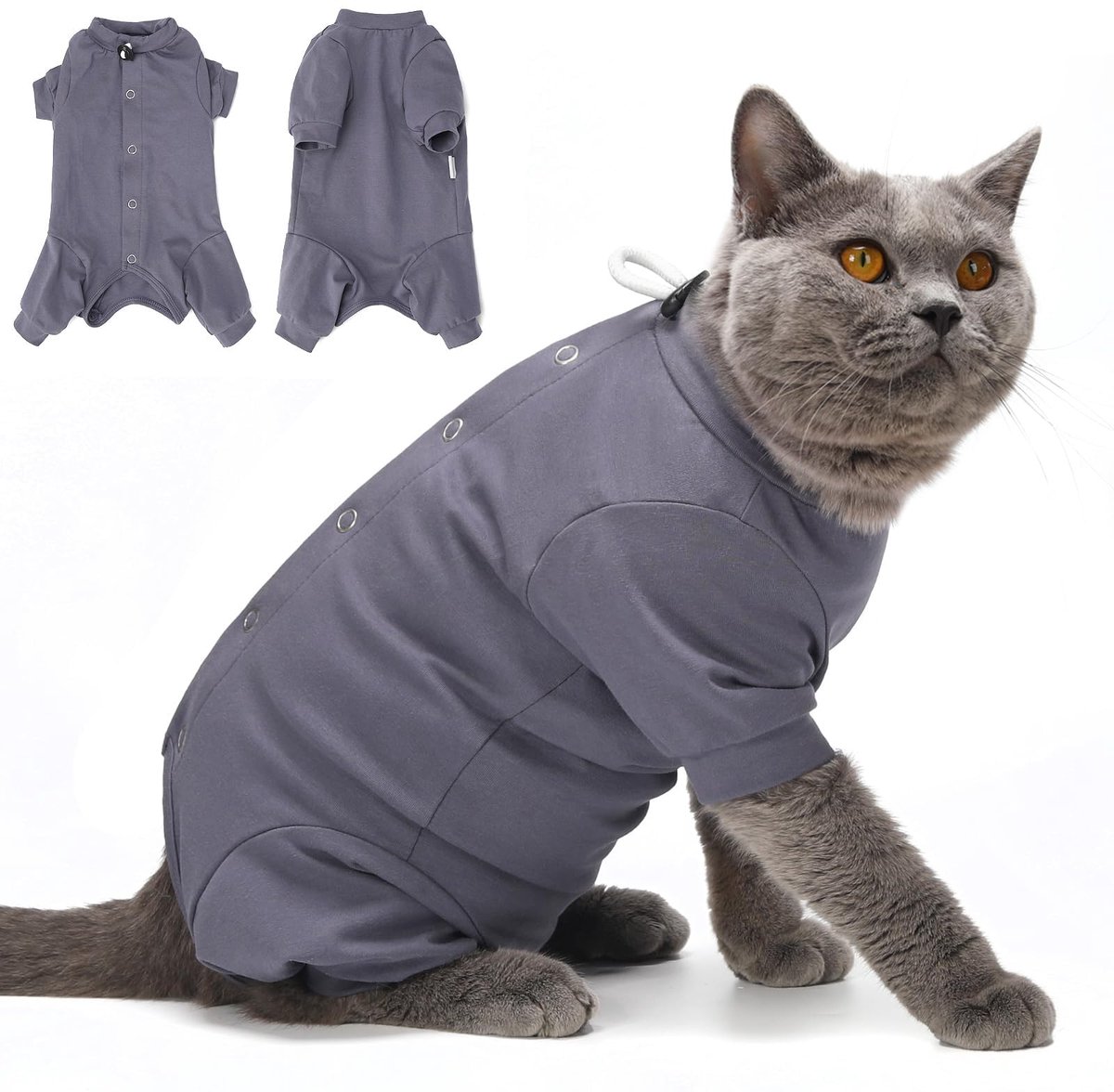 SnelShoppen - HEYWEAN Kat Romper na Operaties Body voor Kat Pyjama, Lange Mouwen Gesteriliseerde Kattenoverall, Medische Kleding, Alternatief voor Hal