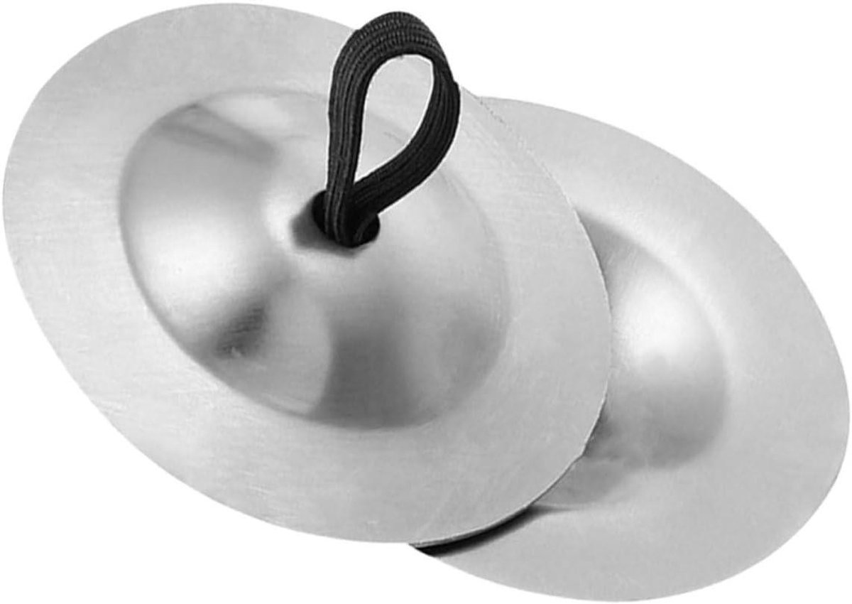 Kinder Vingerbekkens - Muziek Instrument - Dansen en Muziek - Stevig Materiaal - 5.50X5.50X0.50CM - Zilver