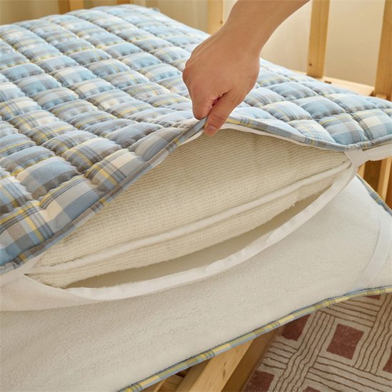 Opvouwbare Matras - Futon Vloerbed - Comfortabel Slapen - Dikke Katoen Vulling - 90x200cm - Grijs — afbeelding 3
