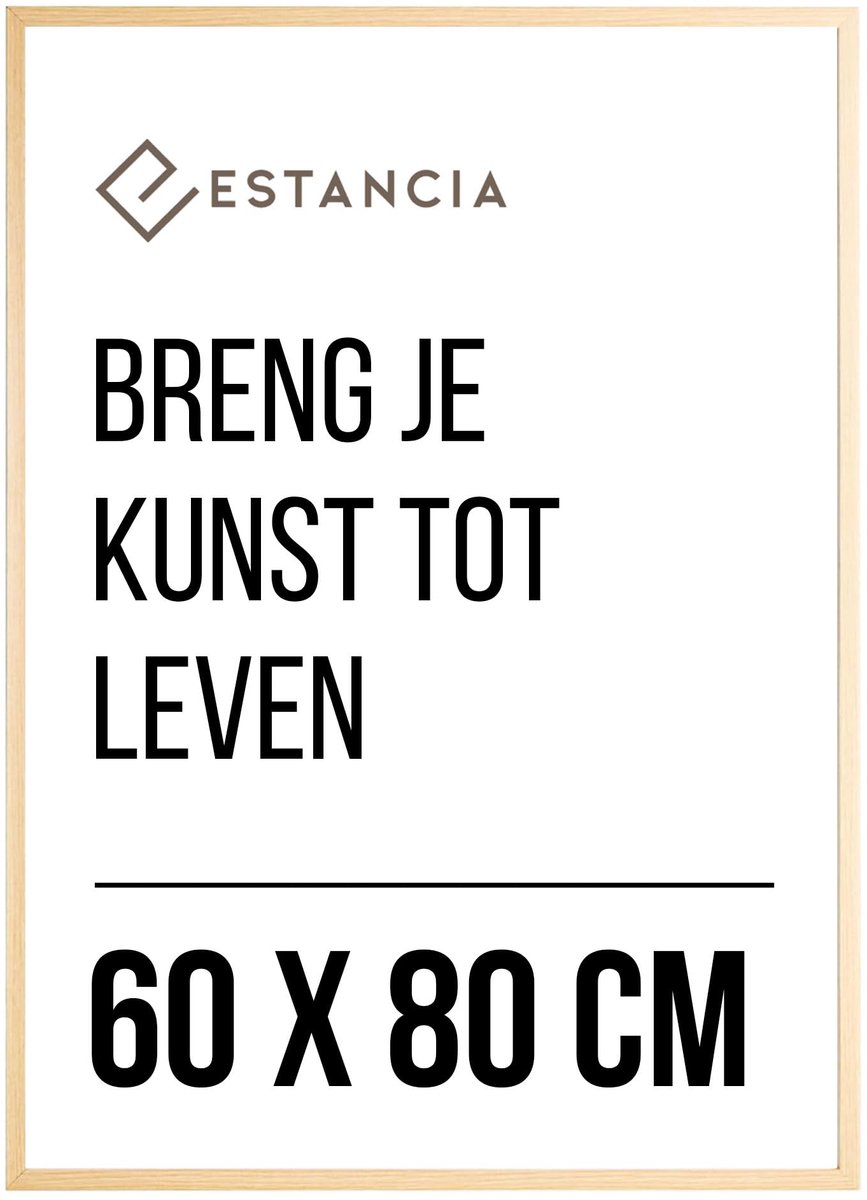SnelShoppen - Estancia Eiken Fotolijst 60x80 cm met Onbreekbaar Plexiglas | Grote Muurfotolijsten voor Thuis, Kantoor en Decoratie