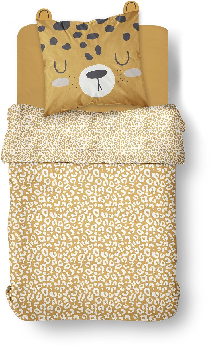 SnelShoppen - Luipaard 1-Persoons Dekbedovertrek 140x200 + Kussensloop Katoen - Luxe Dierenprint, Comfortabel en Ademend, Perfect voor Slaapkamer, Jon