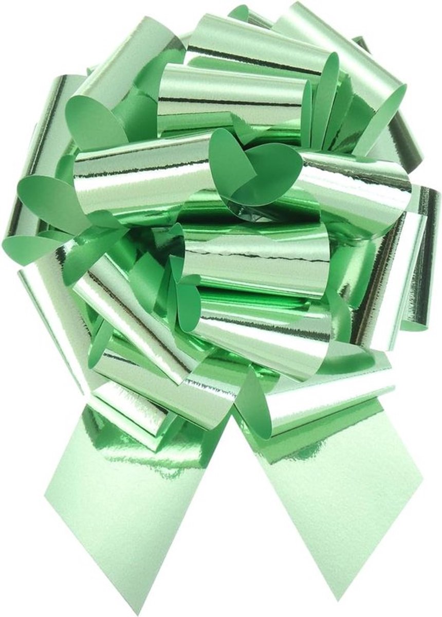 10 stuks metallic grote trekstrikken voor cadeauverpakking - bruiloft - kerst - lichtgroen