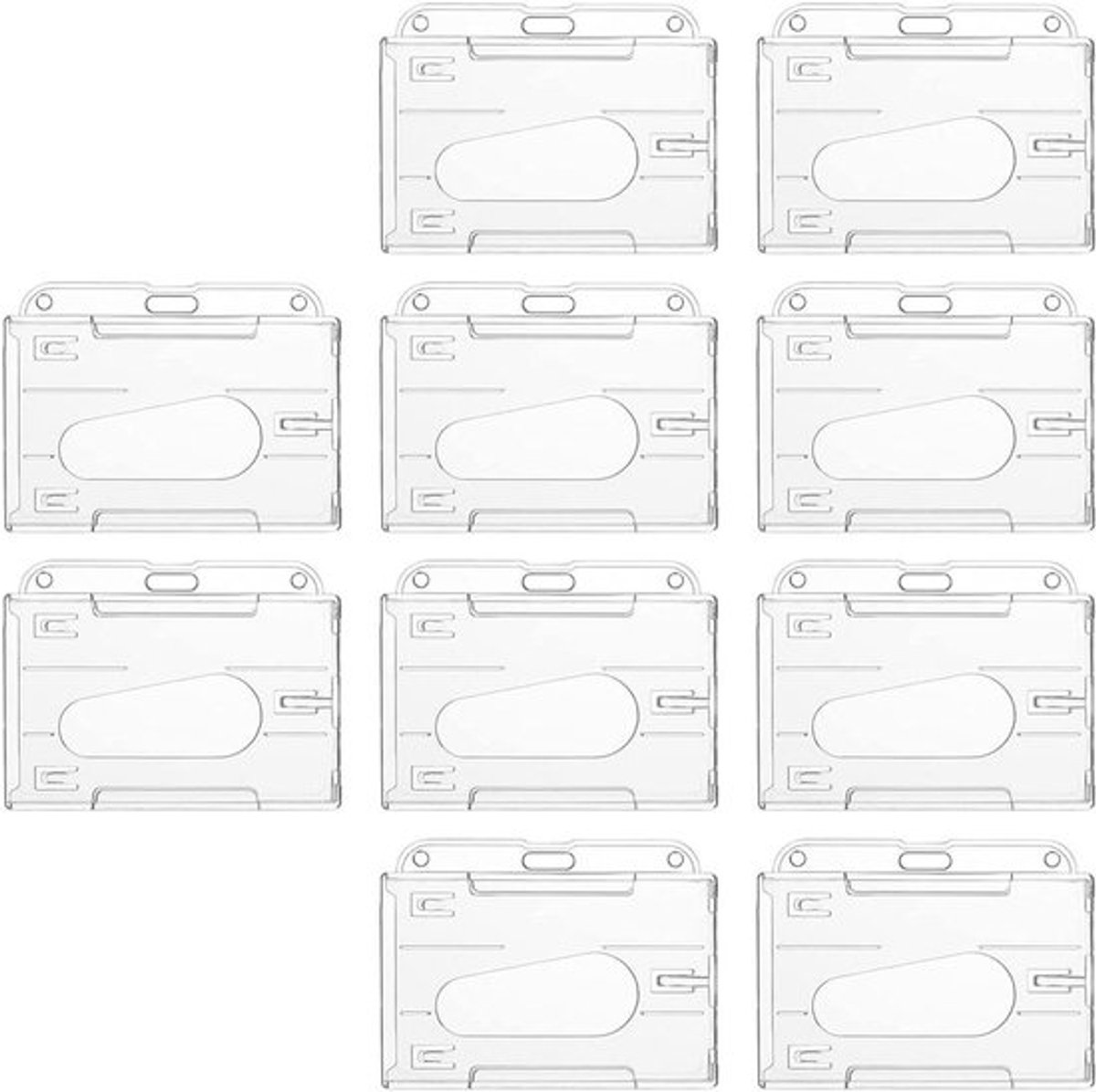 Transparante ID-kaarthouders, 10 stuks, duimsleuf, 91 x 69MM - Beschermhoes voor dubbelzijdige ID-kaarten