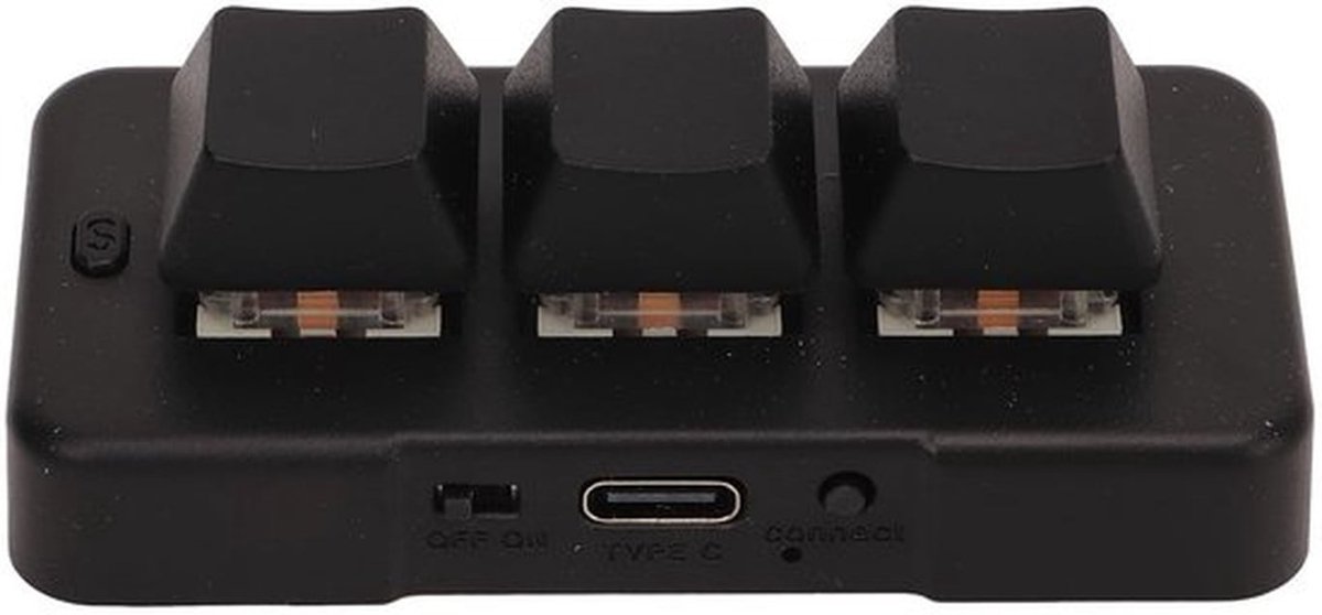 Draagbaar Mechanisch Toetsenbord - RGB-achtergrondverlichting - Miniformaat - Draadloze Connectiviteit - Geschikt voor Macro - 3 Toetsen