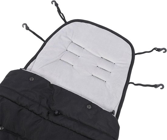 Voetenzak Peuters - Wandelwagen Deksel - Warm Blijven - Verstelbaar Sluitkoord - 40x85cm - Zwart — afbeelding 4