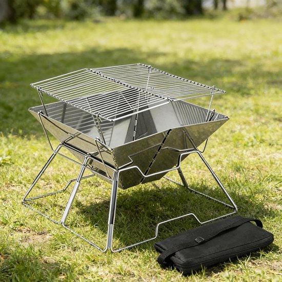 Campingfornuis Roestvrij Staal - Draagbaar Gasfornuis - Buiten Koken - In Hoogte Verstelbaar - 34 x 34 x 275 cm van Campingfornuis — afbeelding 5