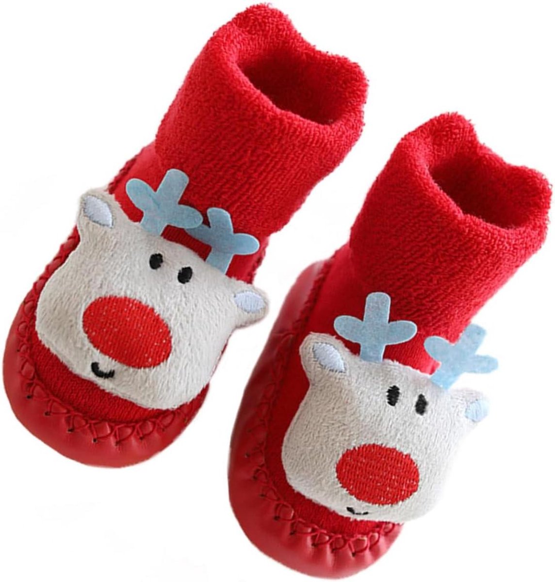 Babysokken met Schoen - Antislip sokken - Comfortabel Spelen - Schattig Patroon - 12x8x5.3cm - Blauw