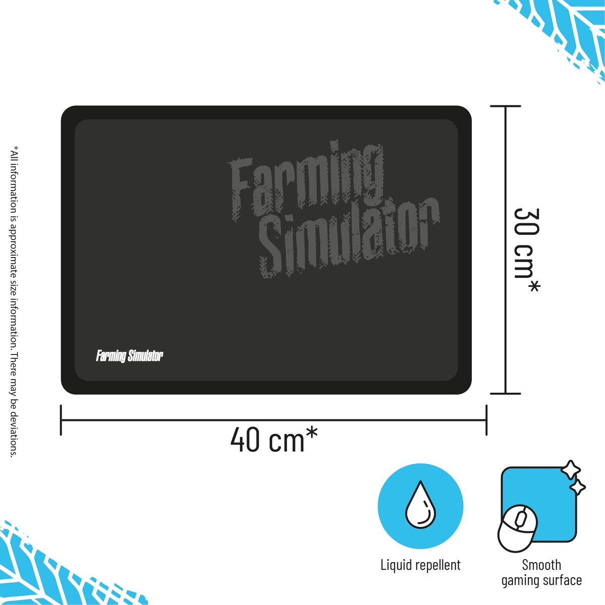 SnelShoppen - Farming Simulator Muismat 30x40 cm - Antislip Rubber Onderkant - Stof Bovenkant - Perfect voor Gaming, Thuiswerk, Landbouw Fans