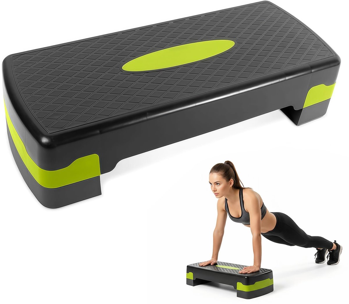 SnelShoppen - Stepper Fitness voor Thuis - Antislip, Verstelbaar in Hoogte (10-15 cm), Ideaal voor Aerobics en Fitness, Compact en Eenvoudig Op te Ber