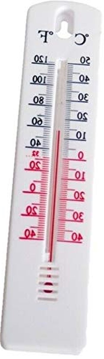 Tuinthermometer Buitenthermometer - Weerthermometer Tuin - Temperatuur Meten - Dubbele Schaal - 20 cm - Zilver