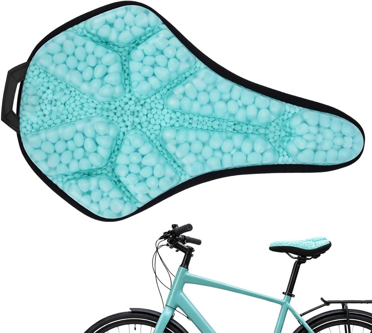 Fietszitkussen - Gewatteerde hoes - Comfortabel fietsen - Schokabsorberende laag - 28.5 cm - Groen