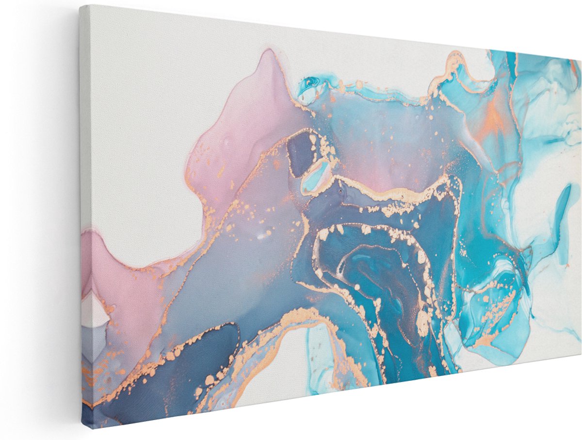 Artaza Canvas Schilderij Abstracte Kunst van Marmer - 160x80 cm - Groot - Wanddecoratie Woonkamer - Schilderijen - Muurdecoratie