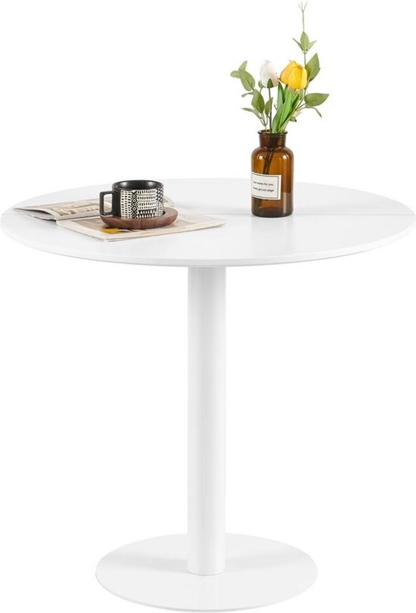 Ronde Eettafel Wit 80 cm - Geschikt voor 2 tot 4 Personen