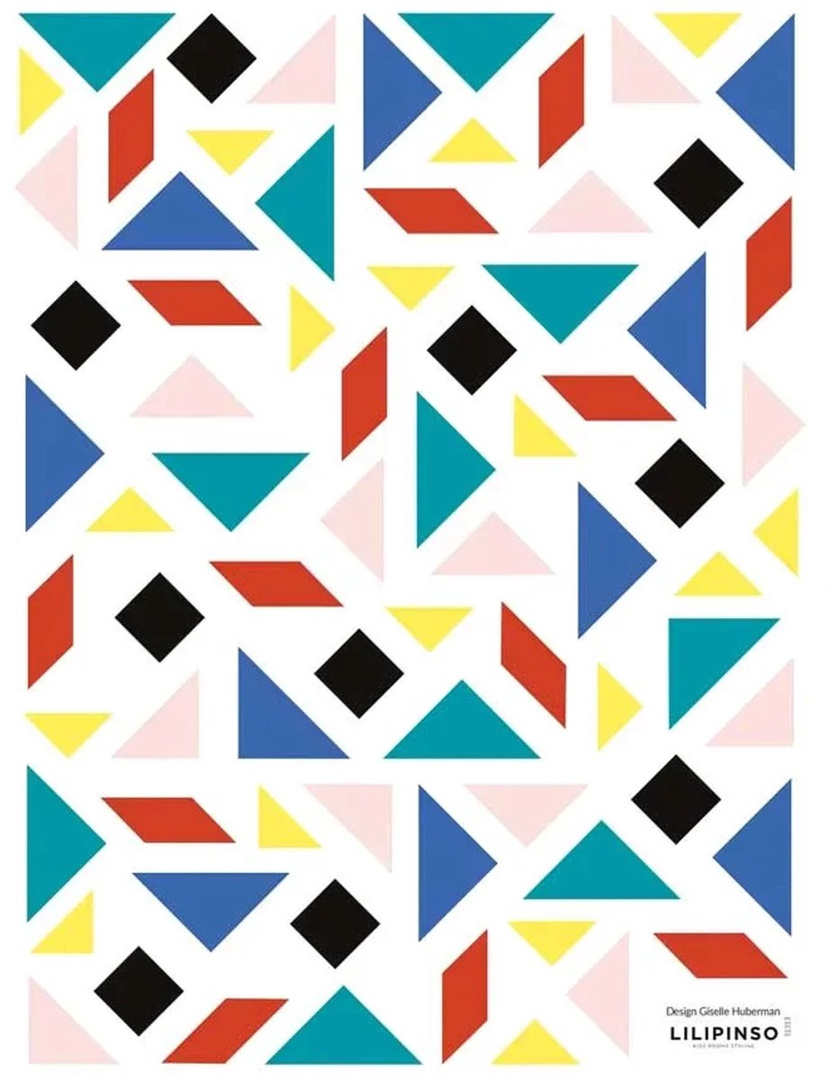 Lilipinso muursticker tangram gekleurd