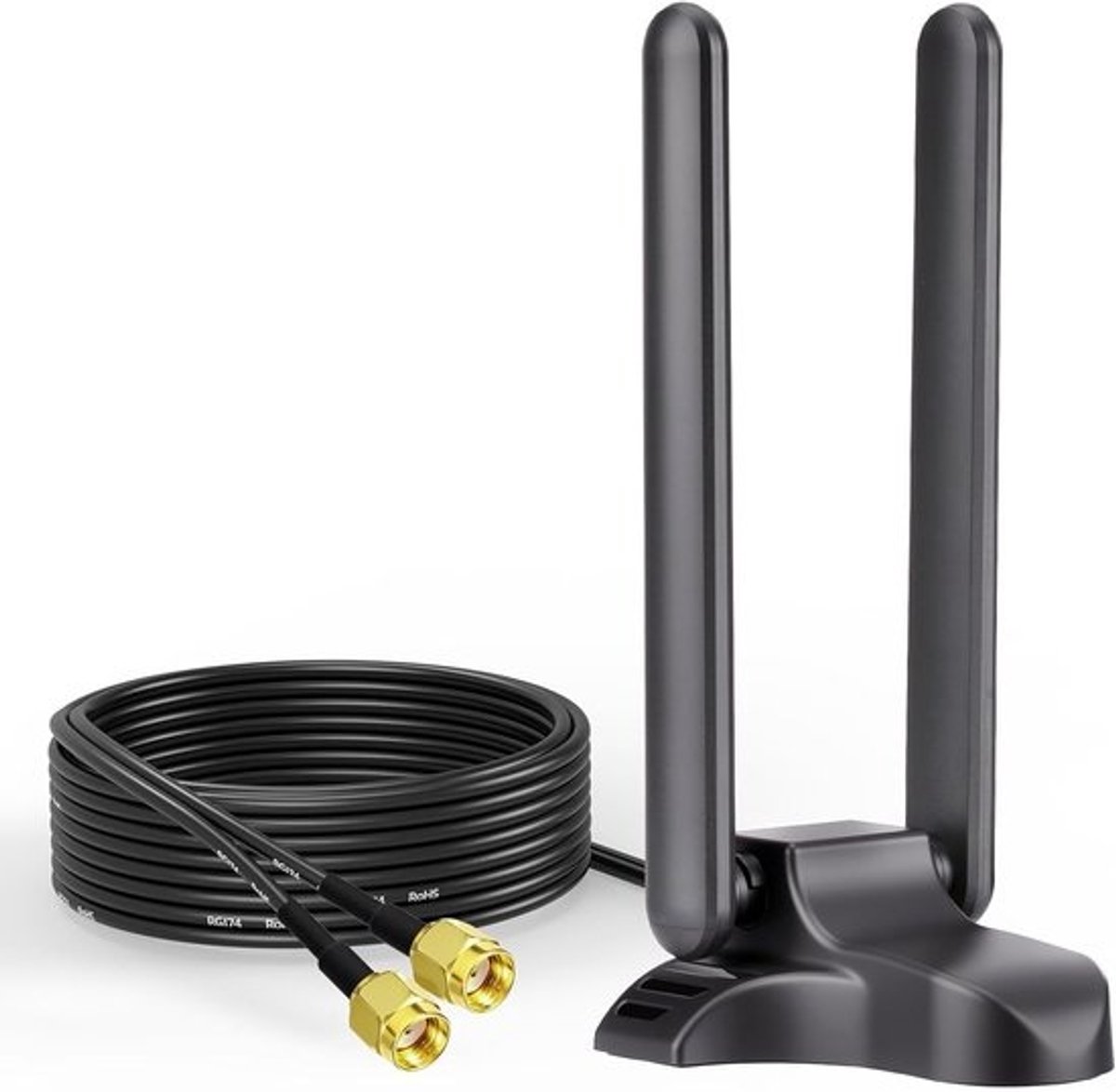 WiFi 6E Tri-Band Antenne met Magnetische Voet voor Router en PC Kaarten