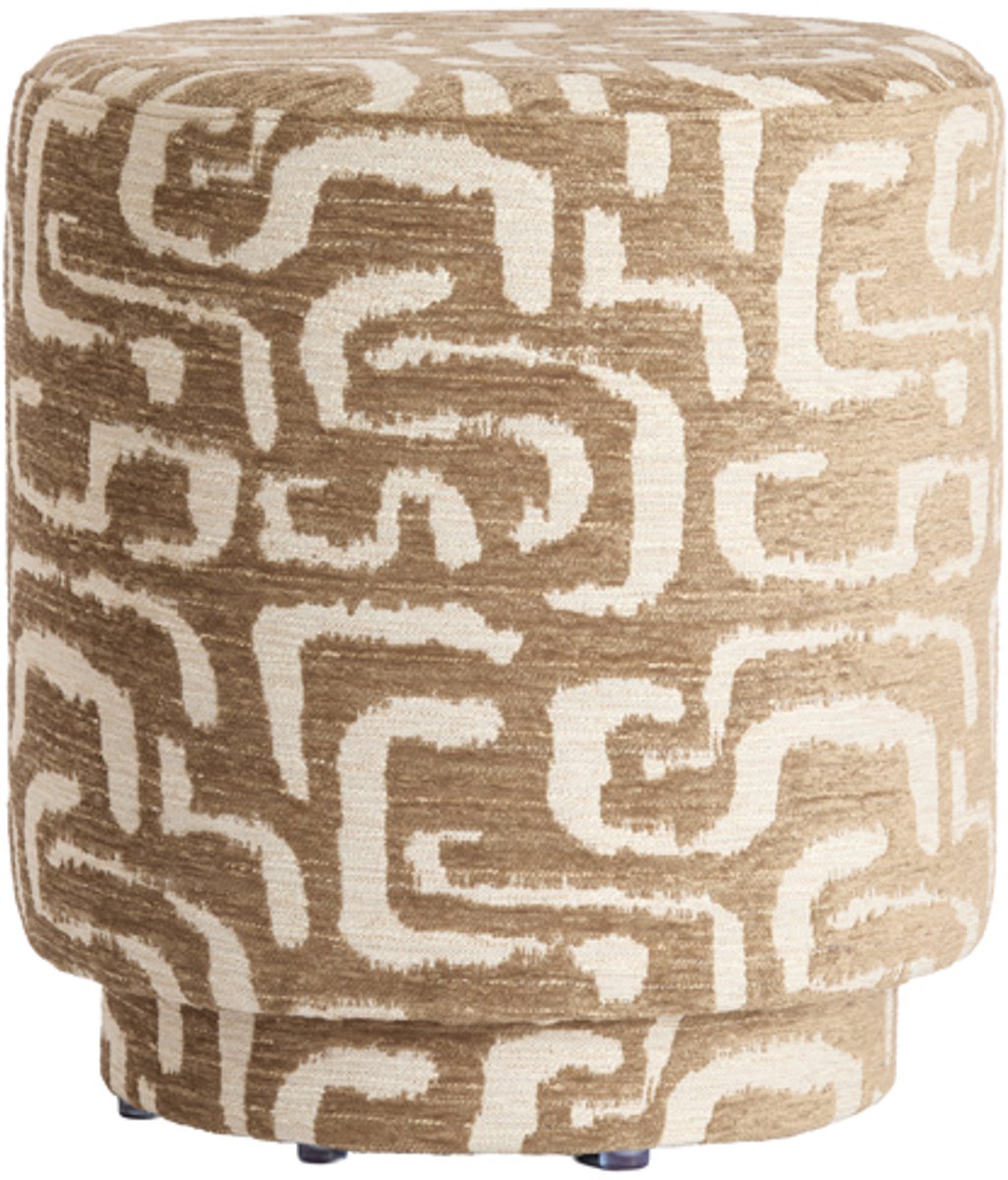 Light&living Poef Ø40x44 cm DAVONTE groen-grijs+beige