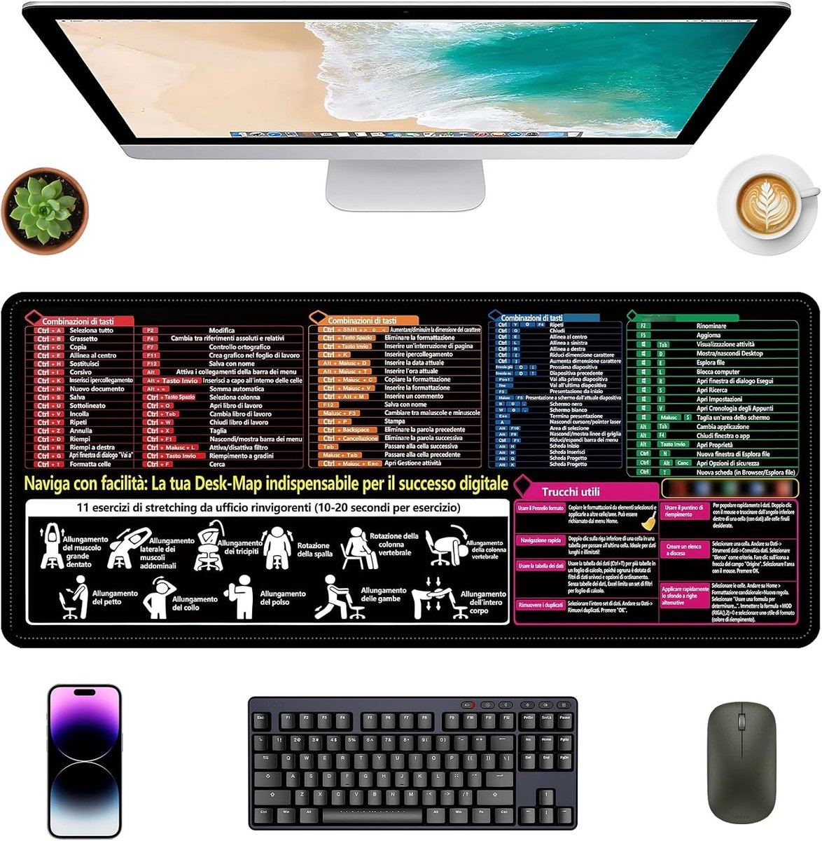 Grote Muismat voor Comfortabel Werken met Excel, Word en PowerPoint - Ideaal voor Thuis en Op Kantoor