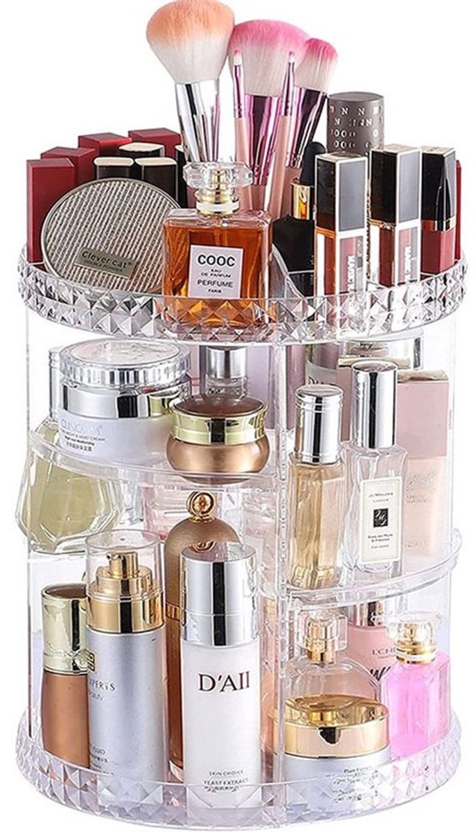 Cosmetische opbergdoos - Make up organizer - skincare fridge - transparante draaibare kaptafel - groot acryl bureaublad