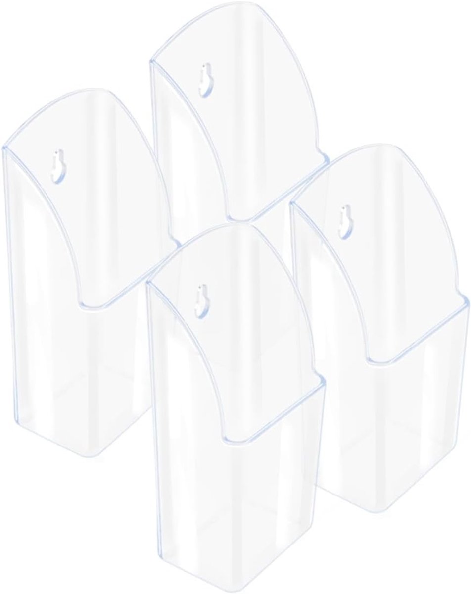 Transparante wandbevestiging, 4-delige organiser voor opslag en opberging van accessoires