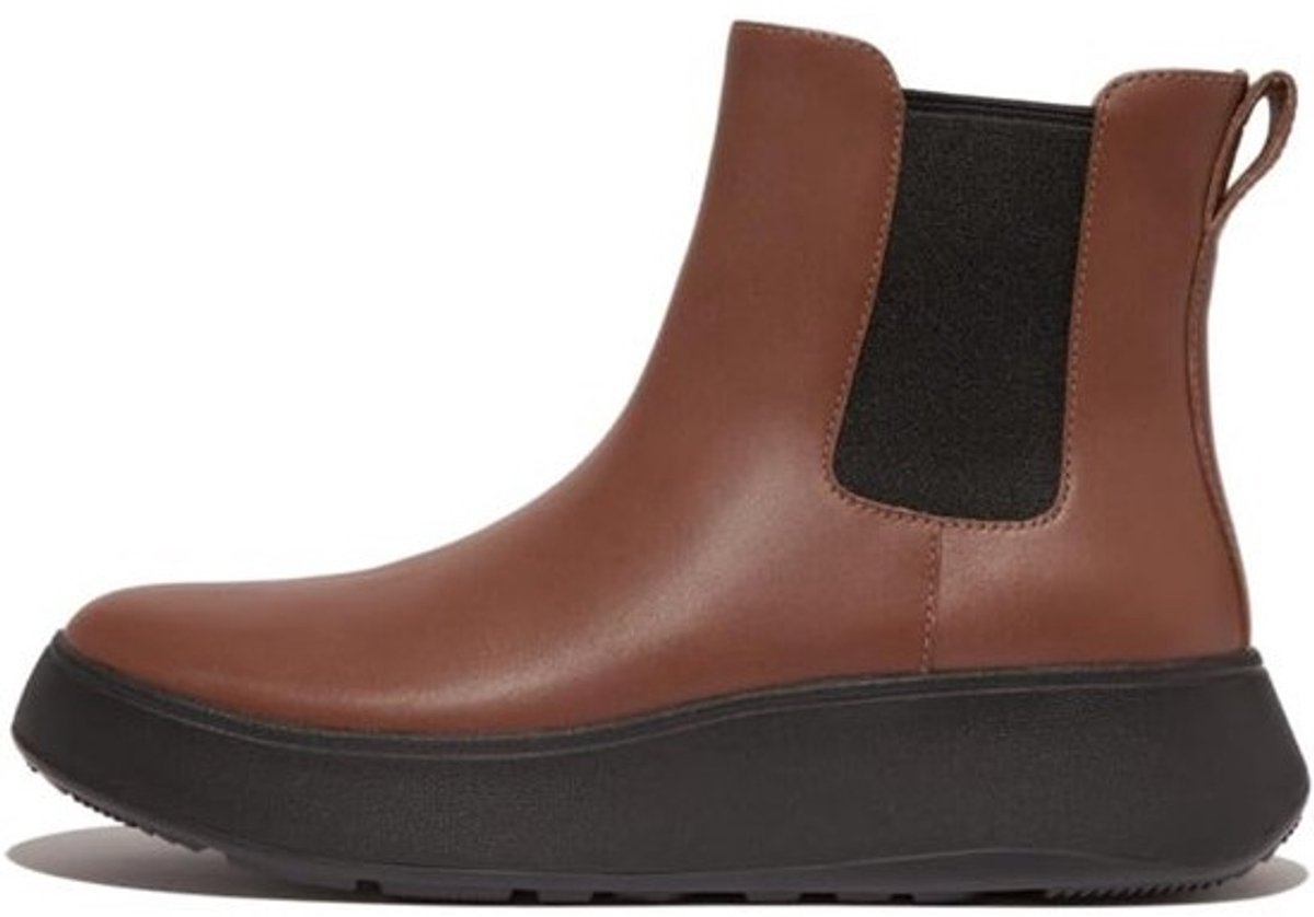 Dames Chelsea Boots met Platformzool - Leren Enkellaarzen met Comfortabele Microwobbleboard Zool