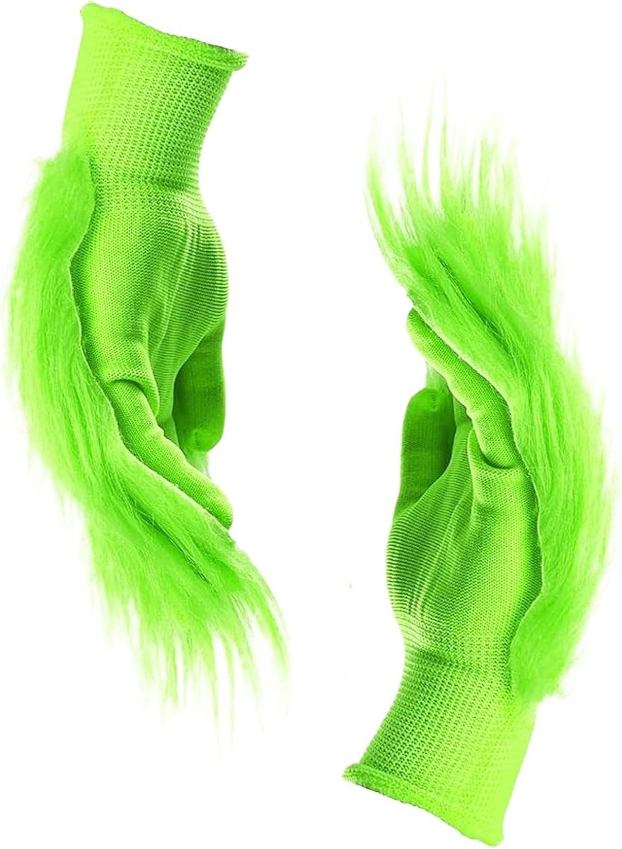 Pluche groene monsterhandschoenen voor kerst en Halloween, ideaal voor kostuums en cosplay accessoires