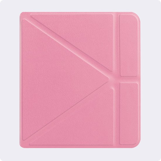 Roze hoesje geschikt voor Kobo Libra H20 - Bescherm Case - Trifold - Book Cover - Tablet Cover - Roze beschermhoes - CHPN — afbeelding 2