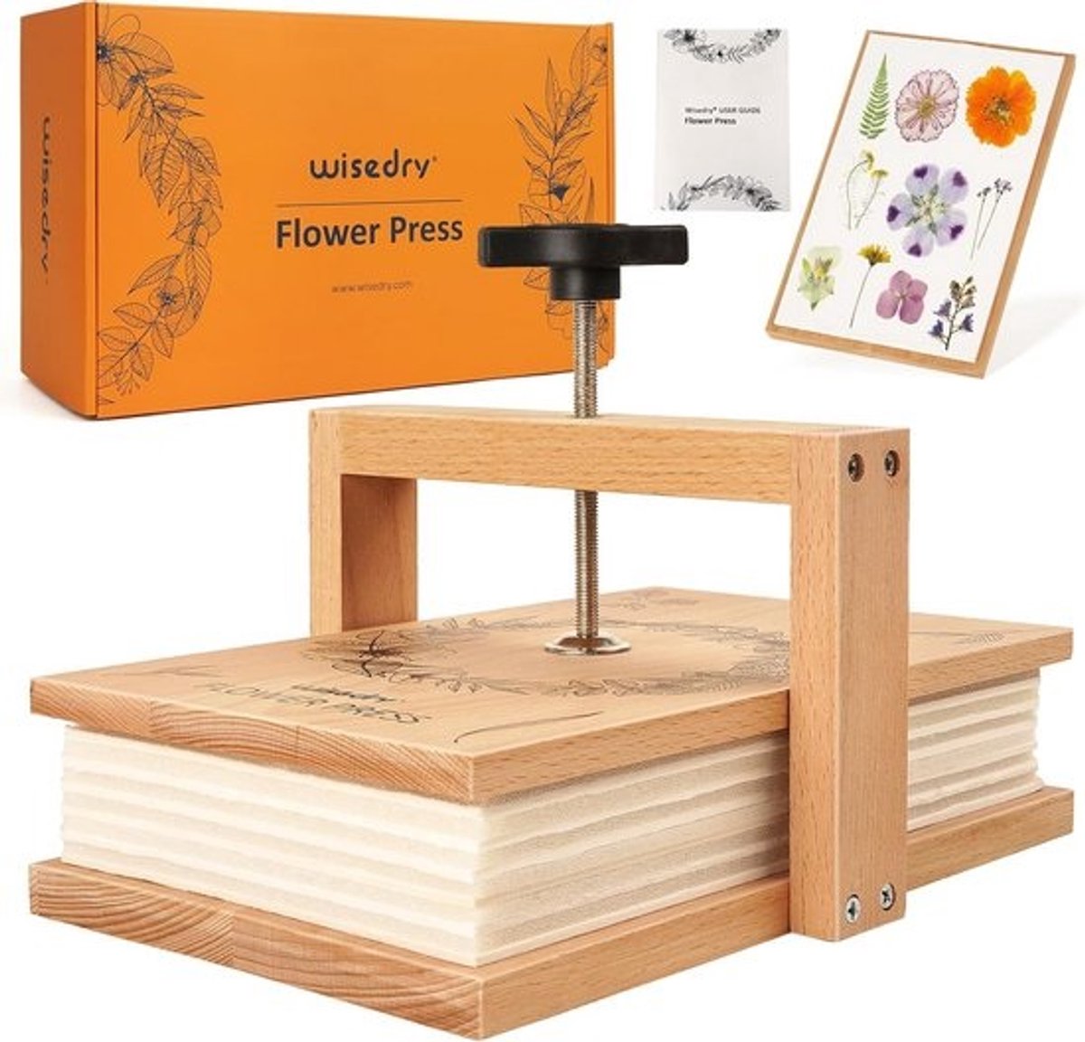 Bloemenpersset - Eenvoudige en Efficiënte Bloemenpers voor Kinderen en Volwassenen - 6 Lagen, 10,8 x 6,8 Inch - Perfect als Cadeau voor Bloemenliefhebbers