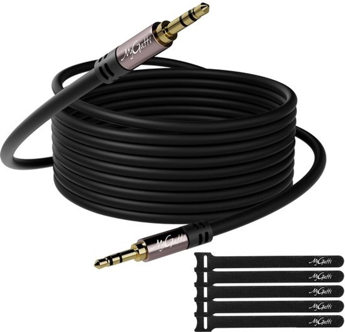 AUX Kabel 3,5 mm - 30 Meter Stereo Jack Kabel voor Auto, Hoofdtelefoon, PC, Mobiele Telefoon, Tablets, Luidsprekers, MP3/MP4 Speler (Inclusief 5 Kabelbinders)