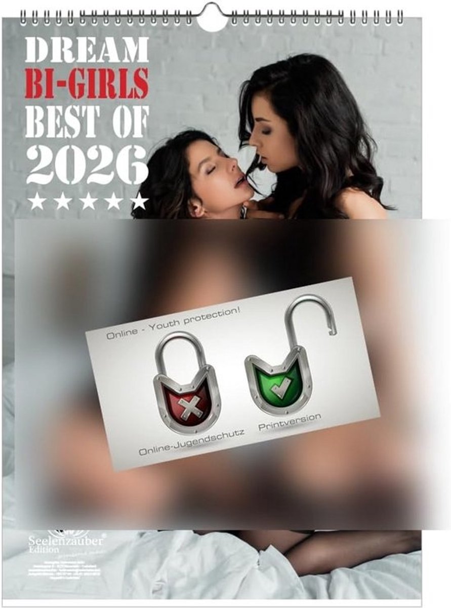 Sexy lesbische paren kalender 2026 - DIN A3 erotische fotokalender met kersthanger
