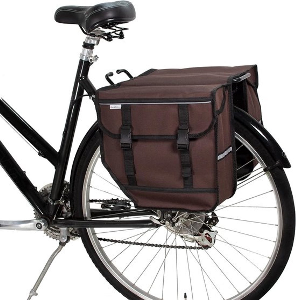 BikyBag Model M - Dubbele fietstassen - Waterdichte tas voor bagagedrager (bruin)