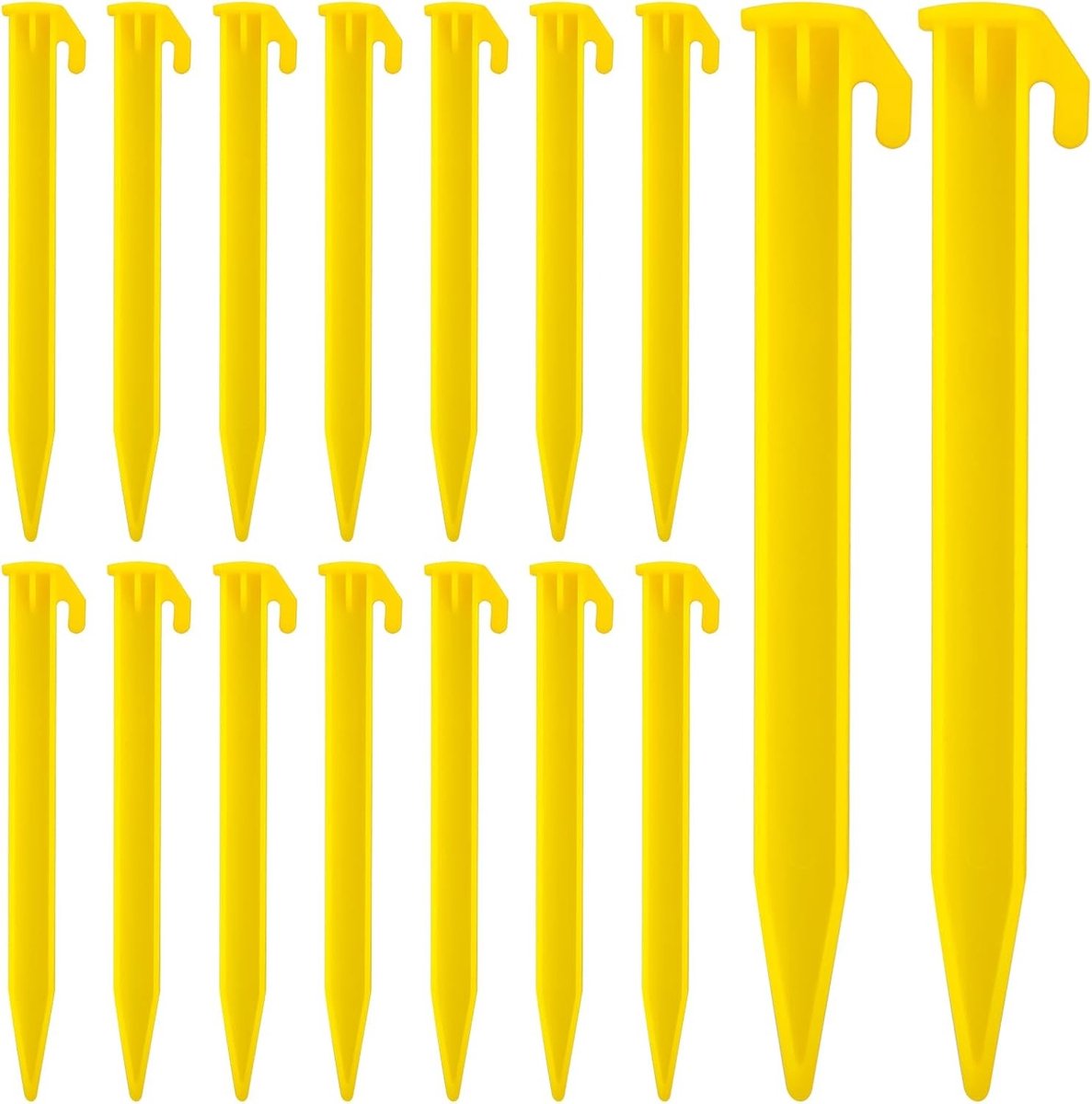 Set van 16 Sterke Plastic Tentpinnen van 14,5 cm voor Tuin, Strand en Kamperen - Duurzame Haringen voor Buitenactiviteiten en Decoratie