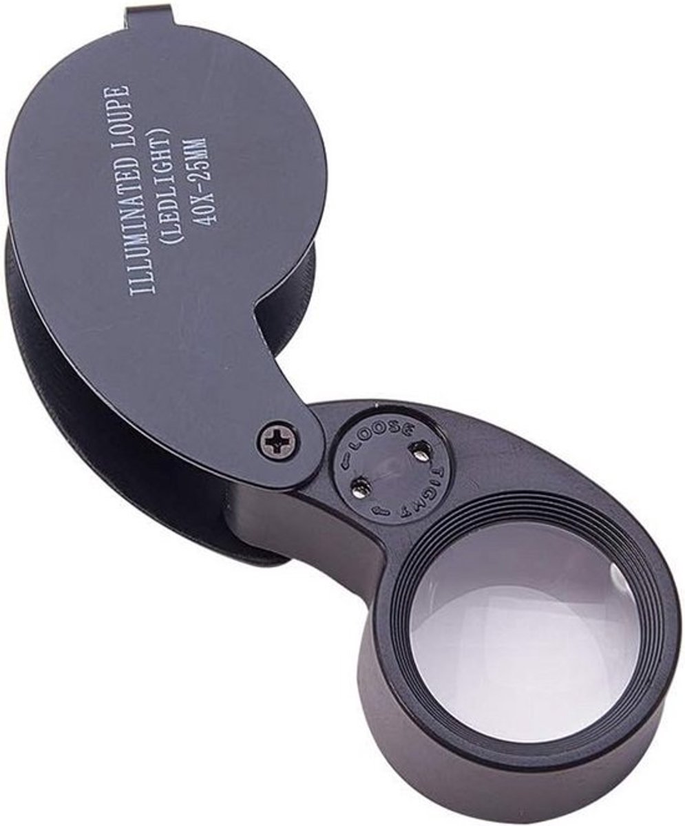 Vergrootglas met licht - Vergrootglas loep - Gedetailleerd inspecteren - 40x vergroting - 50 gram