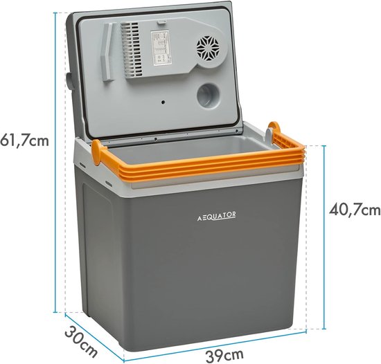 24 liter draagbare thermo-elektrische koelbox met koel- en warmhoudfunctie voor auto, boot en camping - 12 V en 230 V van Merkloos — afbeelding 2