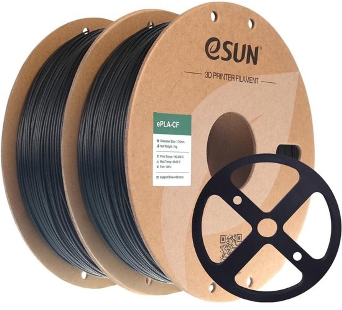 Koolstofvezel Gevuld PLA Filament 1.75mm voor 3D Printer - 2KG Zwart