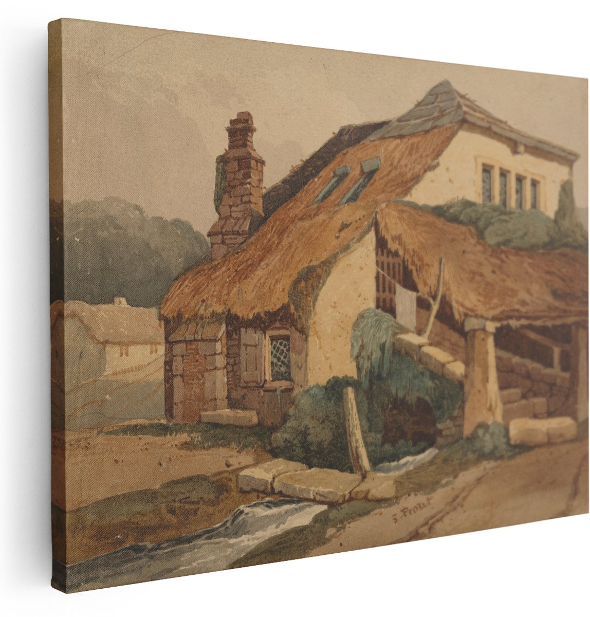 Artaza Canvas Schilderij Landschap - 160x120 cm - Groot - Wanddecoratie Natuur - Muurdecoratie Landelijk Huisje - Kamer Accessoires Klassiek
