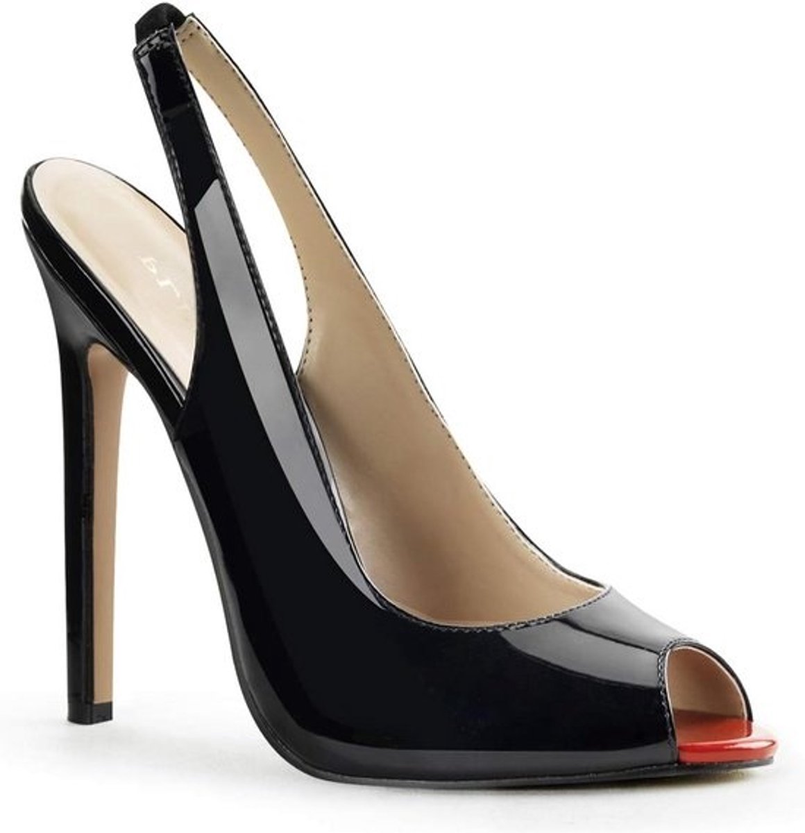 Dames Hoge Hakken Slingback Peep Toe Pompjes met Dunne Hak