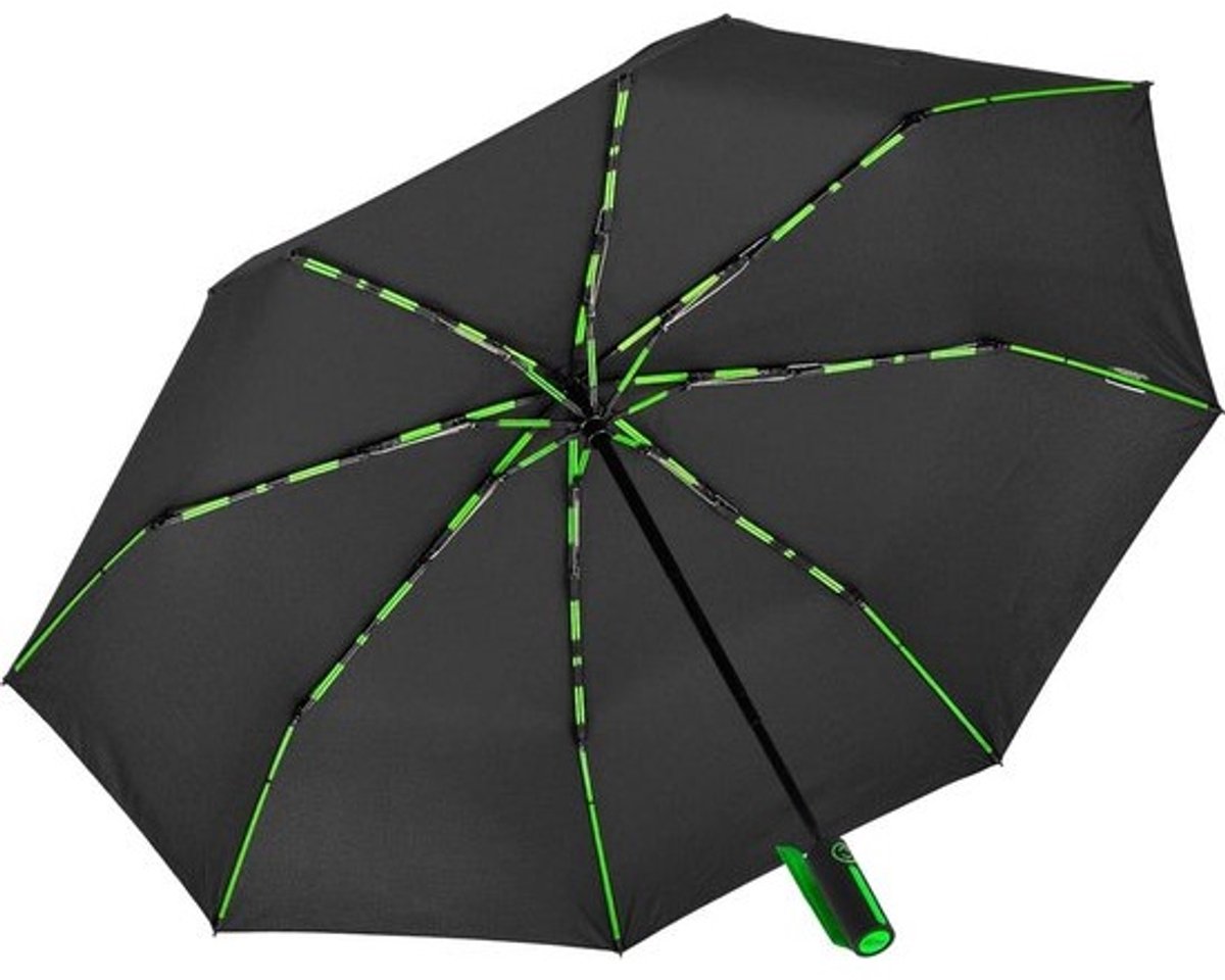 Grote fiberglass stormparaplu 104 cm met dubbele kleuraccenten