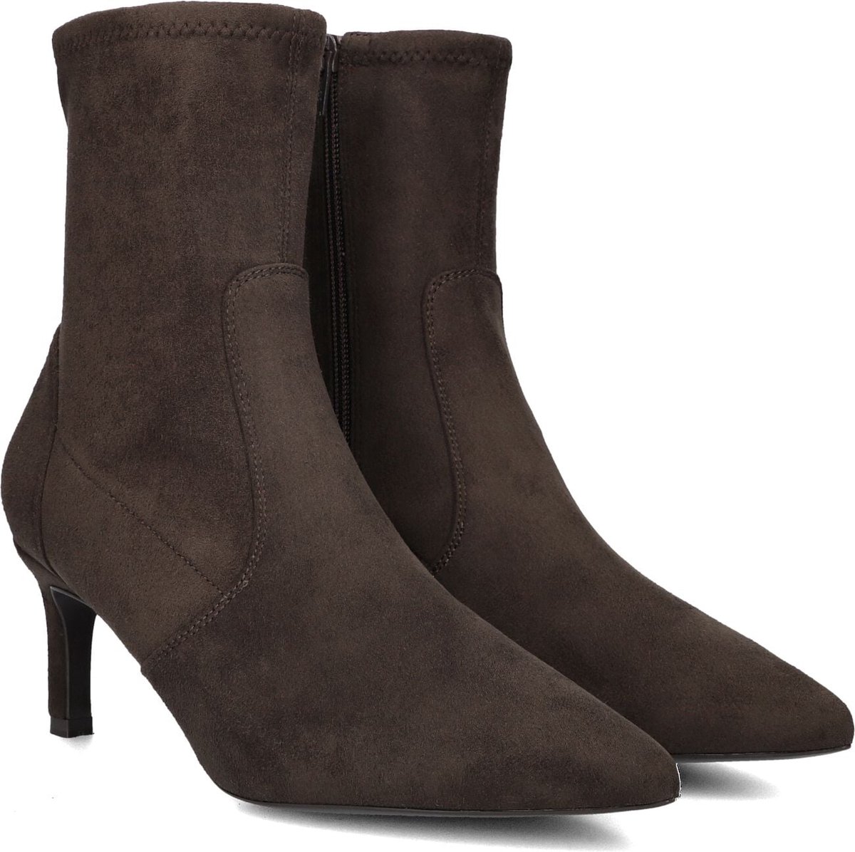 Unisa Lavoy Enkellaarsjes - Enkelboots met rits - Dames - Bruin - Maat 42