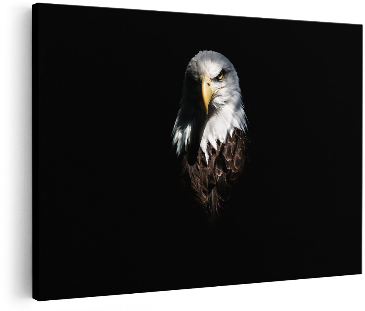 Artaza Canvas Schilderij Adelaarkop - Adelaar - 150x100 cm - Groot - Foto Op Canvas - Wanddecoratie Woonkamer