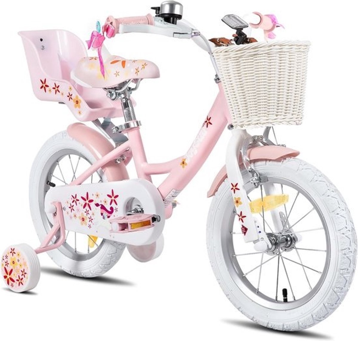 Eenhoorn fiets voor kinderen van 2 tot 9 jaar, beschikbaar in 12/14/16/18 inch met steunwielen en mand