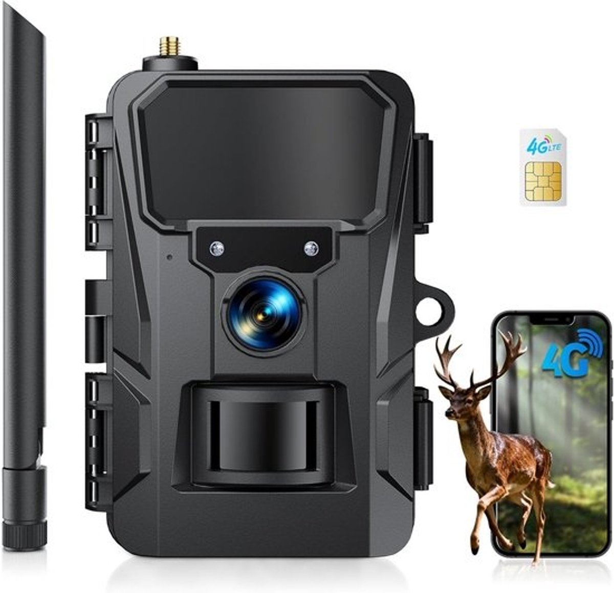 Wildcamera met Nachtzicht - 4K Ultra HD - Oplaadbaar - Waterdicht - Buitenstudie